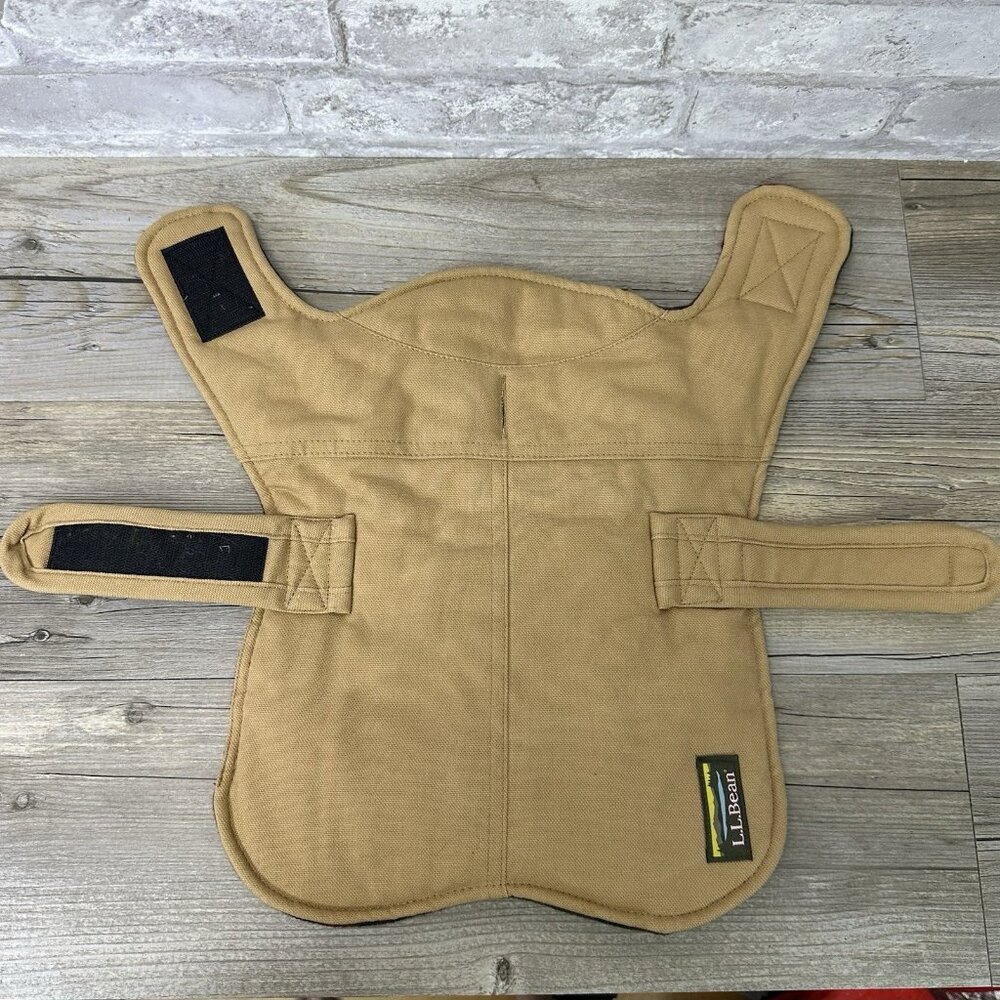 L.L. Bean Tan Canvas Dog Coat with Velcro Straps